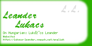 leander lukacs business card